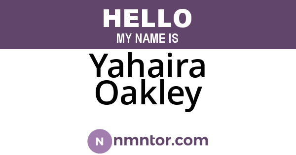 Yahaira Oakley