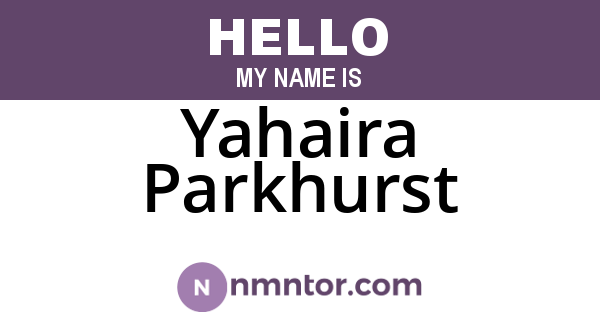 Yahaira Parkhurst