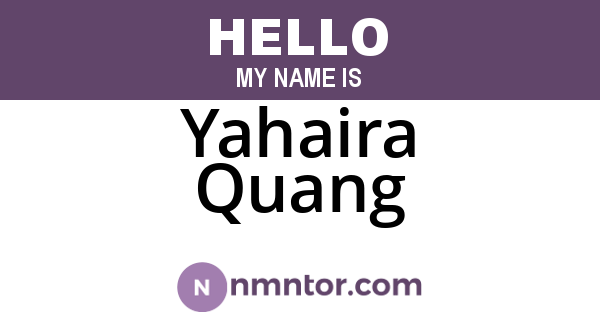 Yahaira Quang