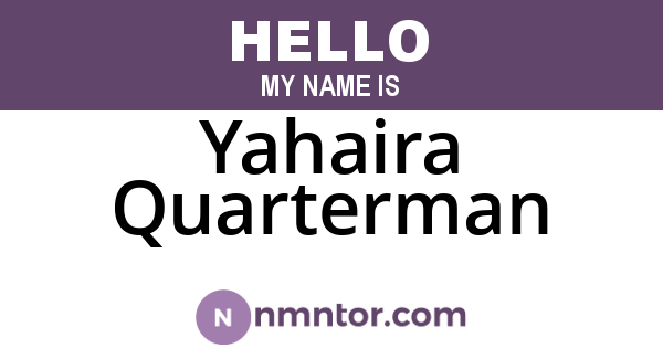 Yahaira Quarterman