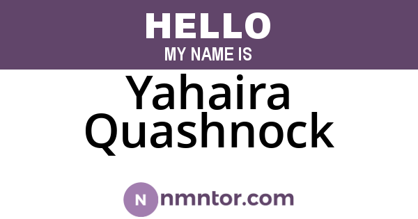 Yahaira Quashnock