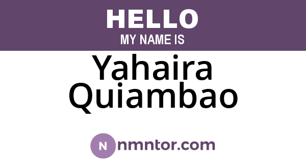 Yahaira Quiambao