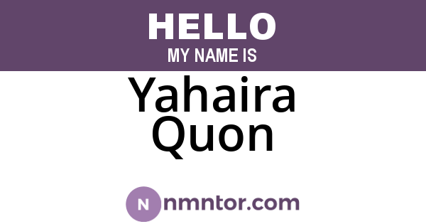 Yahaira Quon