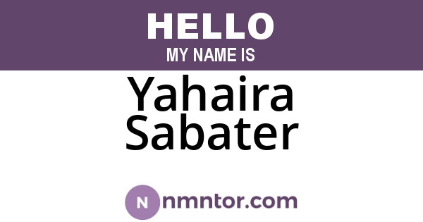 Yahaira Sabater