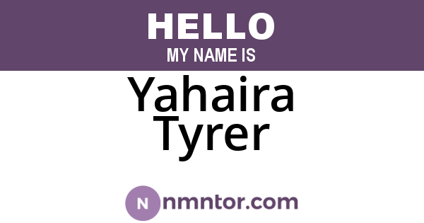 Yahaira Tyrer