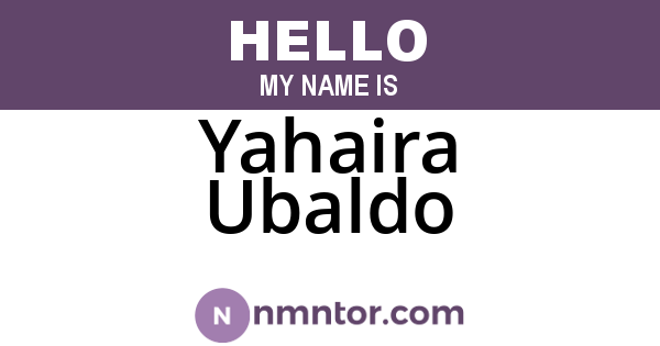 Yahaira Ubaldo
