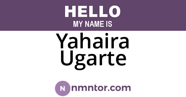 Yahaira Ugarte