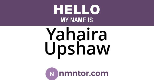 Yahaira Upshaw