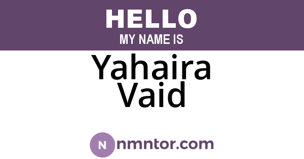 Yahaira Vaid