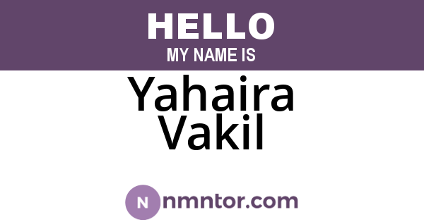 Yahaira Vakil