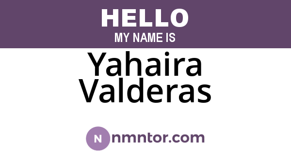 Yahaira Valderas