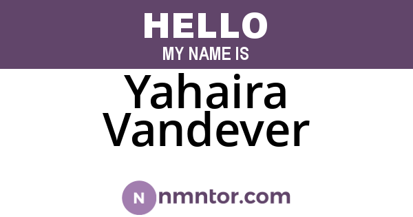 Yahaira Vandever