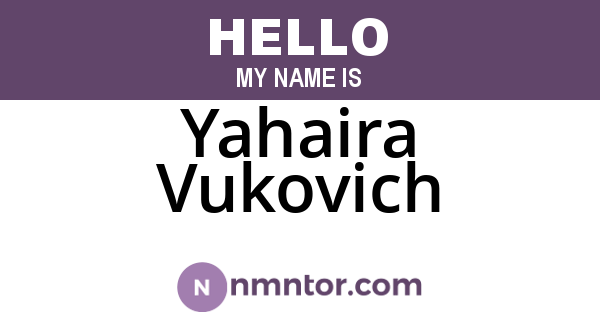 Yahaira Vukovich