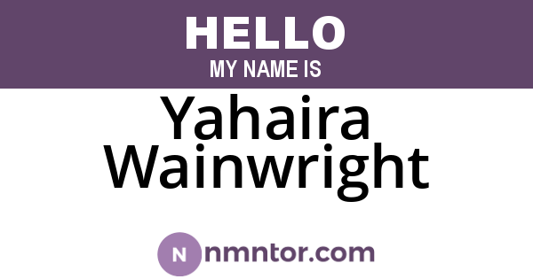 Yahaira Wainwright