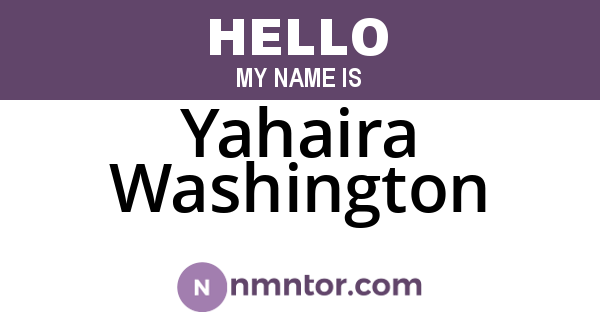 Yahaira Washington