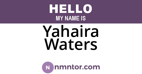 Yahaira Waters