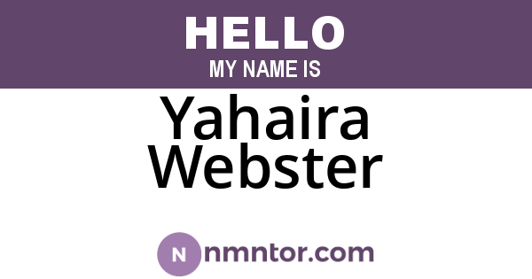 Yahaira Webster