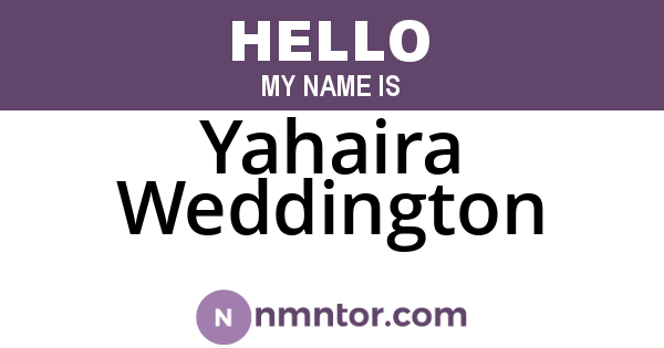 Yahaira Weddington