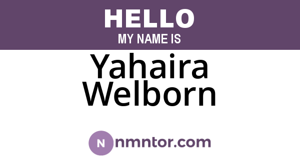 Yahaira Welborn