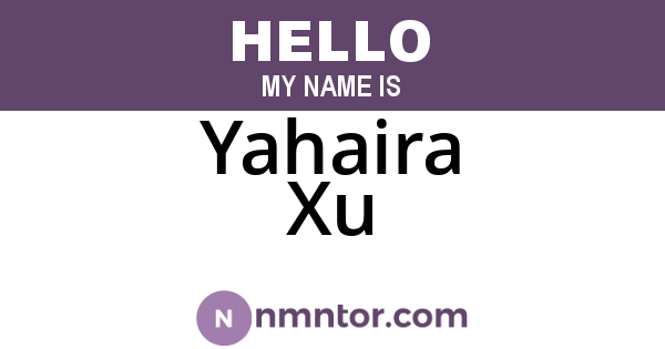 Yahaira Xu