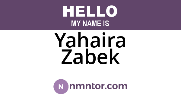 Yahaira Zabek