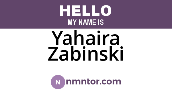 Yahaira Zabinski