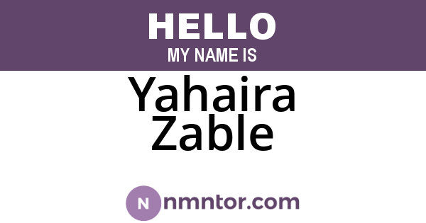 Yahaira Zable