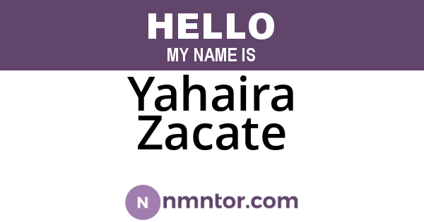Yahaira Zacate