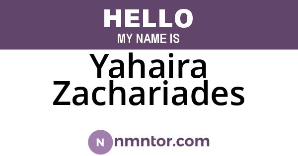 Yahaira Zachariades