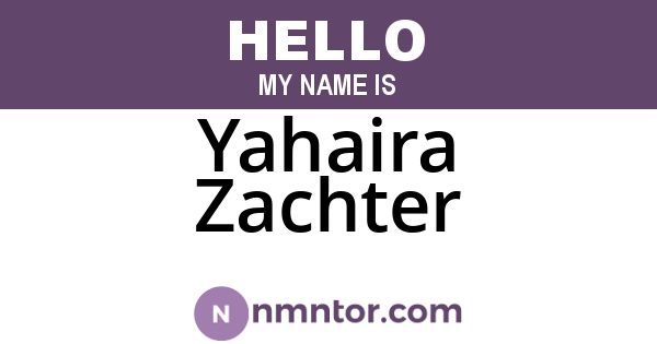 Yahaira Zachter