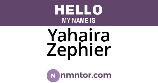 Yahaira Zephier