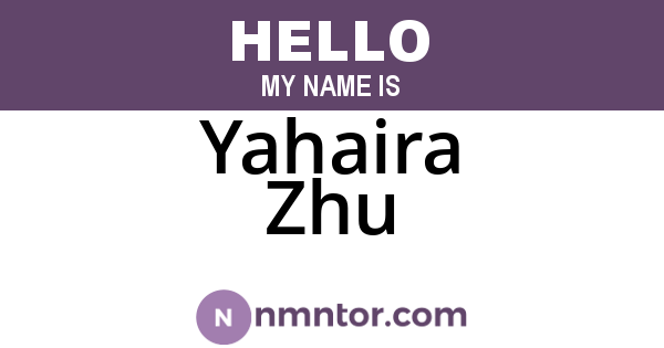 Yahaira Zhu