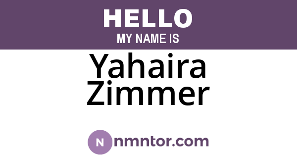 Yahaira Zimmer