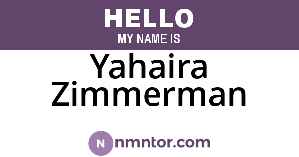 Yahaira Zimmerman