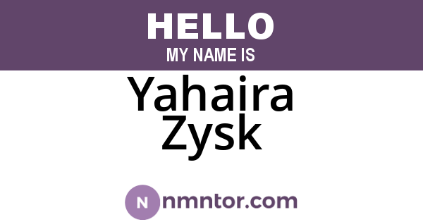 Yahaira Zysk