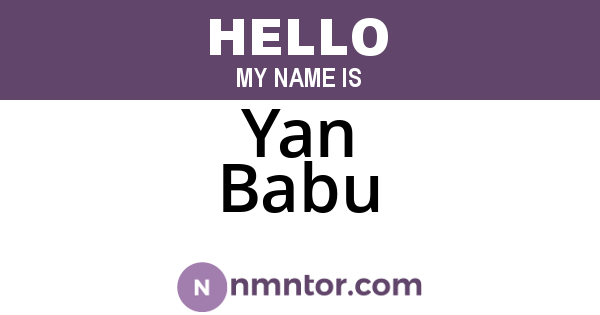 Yan Babu
