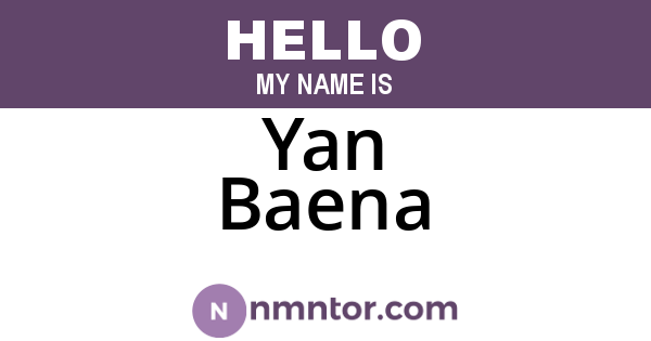 Yan Baena