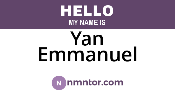 Yan Emmanuel