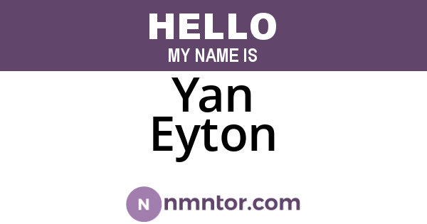 Yan Eyton