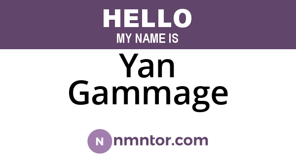 Yan Gammage