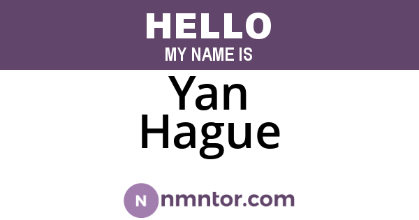 Yan Hague