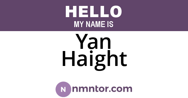 Yan Haight