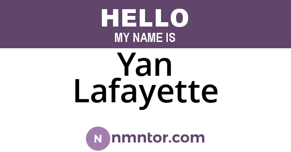Yan Lafayette
