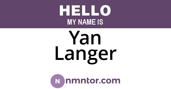 Yan Langer