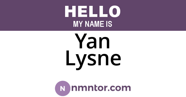 Yan Lysne