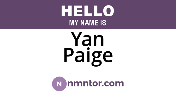 Yan Paige
