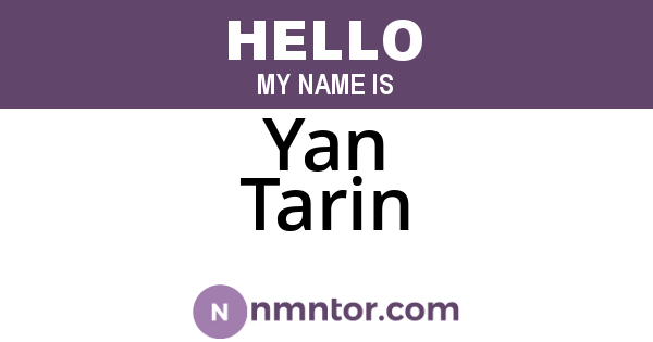 Yan Tarin