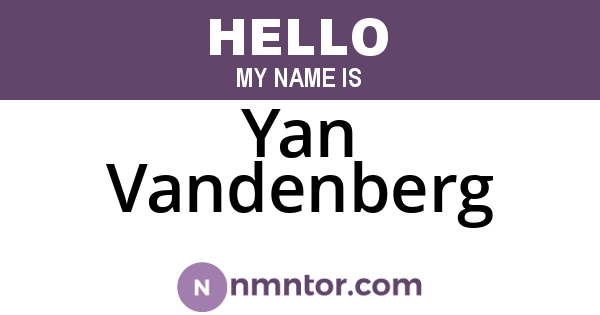 Yan Vandenberg