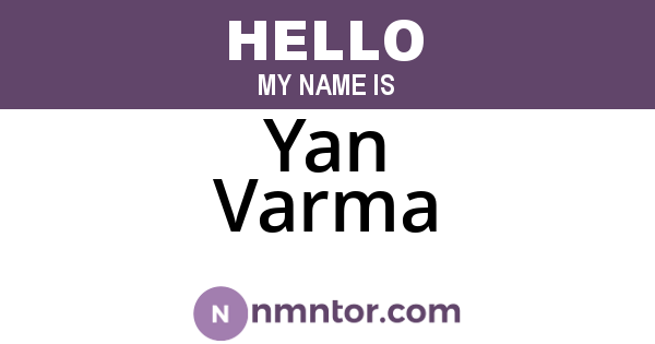 Yan Varma