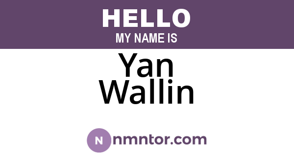 Yan Wallin